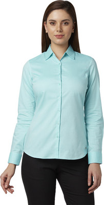 PARK AVENUE Women Solid Casual Light Blue Shirt
