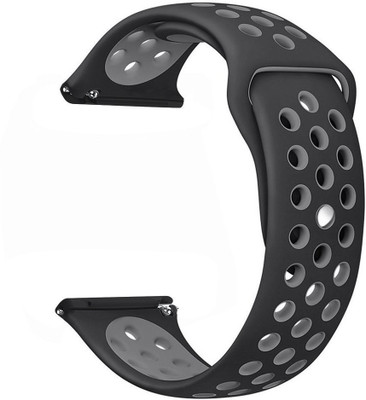 CellFAther Silicone Dotted Band Strap (Black/Gray) Smart Watch Strap(Black)