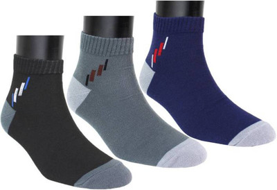 RAJAVI Men & Women Color Block Ankle Length(Pack of 3)