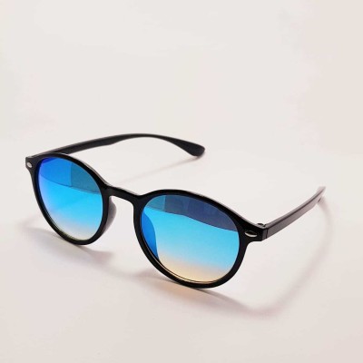 Flipkart - Flux Round Sunglasses(For Men & Women, Blue)