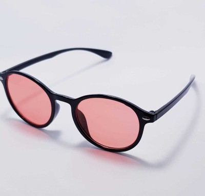 Flipkart - Flux Oval Sunglasses(For Men & Women, Red)