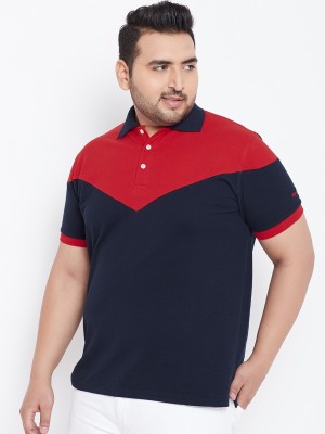 bigbanana Colorblock Men Polo Neck Red, Blue T-Shirt