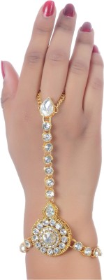 Lucky Jewellery Alloy Cubic Zirconia Gold-plated Ring Bracelet