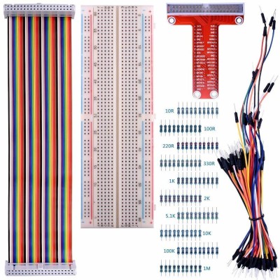 EPICTAC Raspberry Pi Kit with 830 Points Solderless Breadboard GPIO Expansion Board Educational Electronic Hobby Kit
