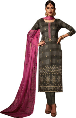 BKRKJ Cotton Silk Embroidered, Printed Salwar Suit Material