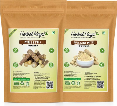 Herbal Magic Pure Mulethi & Multani Mitti Powder - Combo Pack(200 g)