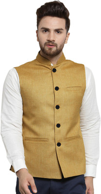 Vastraa Fusion Sleeveless Solid Men Jacket