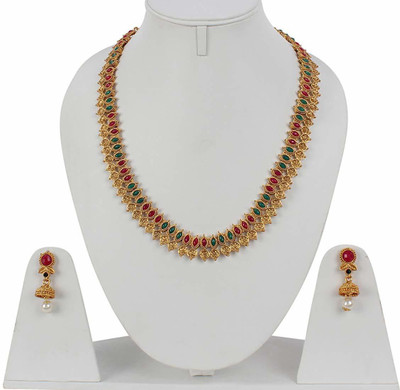Shining Diva Alloy Gold-plated Multicolor Jewellery Set(Pack of 1)