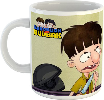 ARTBUG Bandbudh And Budbak -2275 Ceramic Coffee Mug(350 ml)