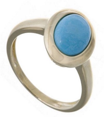 GALAXY ASTRO Firoza Ring Natural lab certified turquoise stone Stone Turquoise Silver Plated Ring