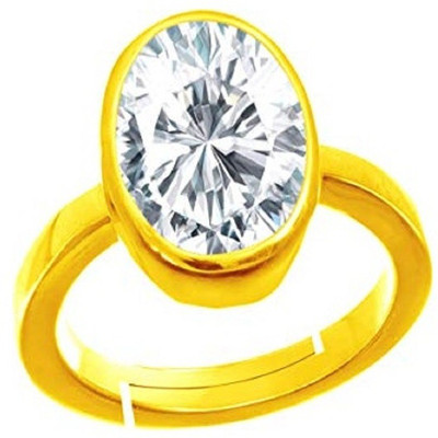 CEYLONMINE White sapphire Ring with original White Sapphire stone Stone Sapphire Gold Plated Ring