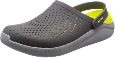 Grey and green crocs on sale
