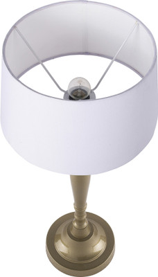 Homesake Imperial gold brushed lamp with white drum shade Table Lamp(59 cm, golden)