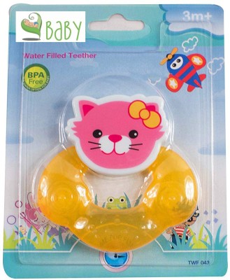 VBaby BPA Free Tooth Gel Silicone Shape Rattle Baby Toy Soothers Food Nibbler Teether(Yellow)