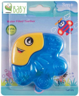 VBaby BPA Free Tooth Gel Silicone Shape Rattle Baby Toy Soothers Food Nibbler Teether(Blue)
