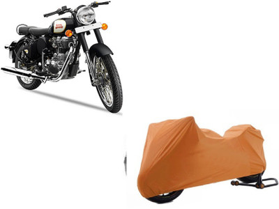 COVER WORLD Waterproof Two Wheeler Cover for Royal Enfield(Classic 350, Brown)