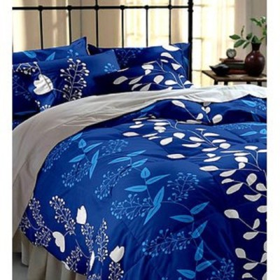 BSB Trendz 144 TC Microfiber Double Abstract Flat Bedsheet(Pack of 1, Blue)