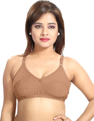 Fabme Women Full Coverage Non Padded Bra(Brown)