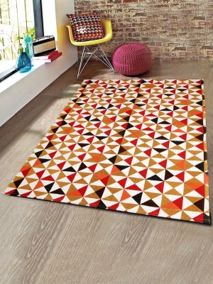 Saral Home Red Cotton Carpet(4 ft,  X 6 ft, Rectangle)