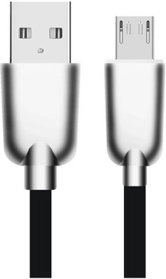 GIPTIP Micro USB Cable 0.8 m 0.80 Meter Metal Lining V8 Fast Charging USB Matalic(Compatible with All Android and Other Micro USB Supported Devices, Black, One Cable)