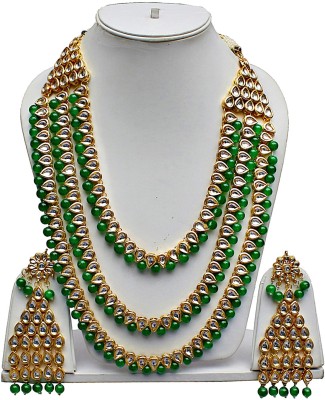 Lucky Jewellery Alloy Gold-plated Green, Gold, Silver Jewellery Set(Pack of 1)