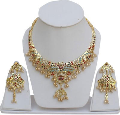 Lucky Jewellery Alloy Gold-plated Multicolor Jewellery Set(Pack of 1)