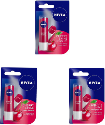 NIVEA Shine Caring Cherry(Pack of: 3, 13.2 g)