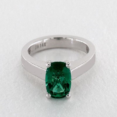 Jaipur Gemstone Emerald / Panna Ring Natural Original Panna Gemstone Stone Emerald Silver Plated Ring