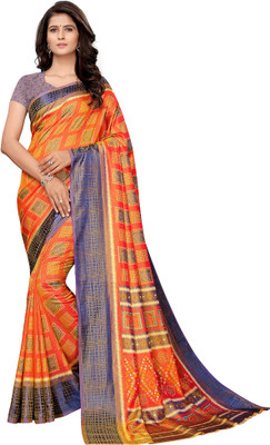 Ratnavati Self Design Bollywood Art Silk Saree(Orange)