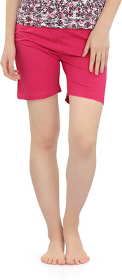 zebu Solid Women Pink Night Shorts