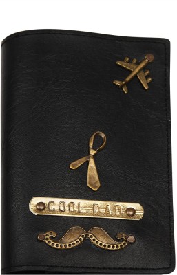 THE Bling STORES Men Casual Black Genuine Leather Card Holder(2 Card Slots)