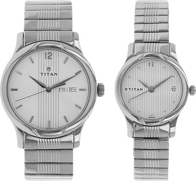 Titan NF15802490SM03 Analog Watch - For Couple Titan NF15802490SM03 Analog Watch - For Couple