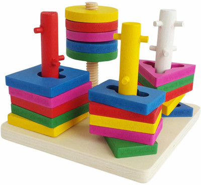 Skywalk Four Column Block Shape Sorter Puzzle Motor Skill Development(Multicolor)