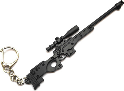 Swag Brother Pubg GoDZilla King Matt Black AWM Sniper With 8x Scope Key Chain