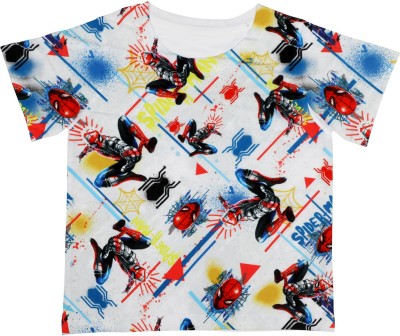 Spiderman Boys Printed Polyester T Shirt(Multicolor, Pack of 1)