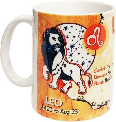 Northland Exclusive Leo Zodiac Sign Round with Glossy finish Ceramic Coffee Mug(350 ml)