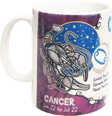 Northland Exclusive Cancer Zodiac Sign Round with Glossy finish Ceramic Coffee Mug(350 ml)