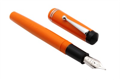 Ledos Aristocat Acrylic With Broad Nib 3in1 Ink Filling System - Orange Fountain Pen(converter mechanism)