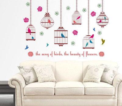 Decal O Decal 60 cm Wall Decals ' The Song Of Birds, The Beauty Of Flowers. ' Wall Stickers Self Adhesive Sticker(Pack of 1)