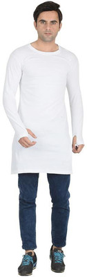 LALAN TOP Solid Men Round Neck White T-Shirt
