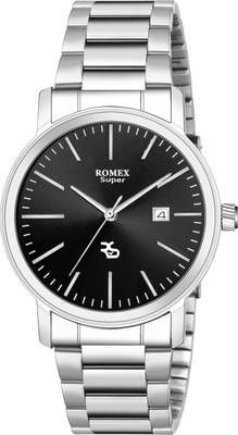 ROMEX Unique Round Black Dial with Date Display Analog Watch  - For Men
