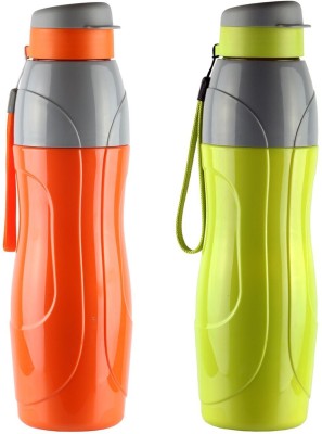 cello sports bottle 2 900 ml Bottle(Pack of 2, Green, Orange, Plastic)