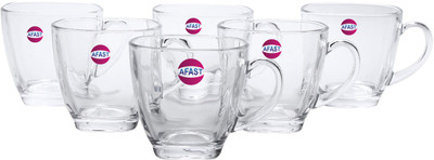 AFAST Pack of 6 Glass Transparent Glass Tea & Coffee Cup(Clear, Cup)