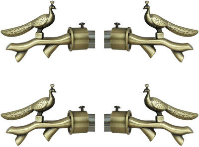 Bzcarts Gold Curtain Knobs, Rod Rail Bracket, Curtain Hooks Metal(Pack of 2)