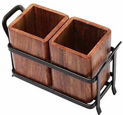 JVS Empty Cutlery Holder Case(Brown  Holds 24 Pieces)