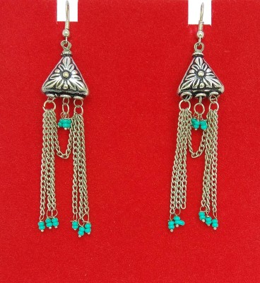 abhisu antique jewellery earrings with multi-colour Pearl Copper, Brass Earring Set