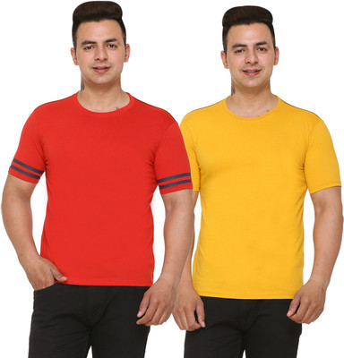 SHAUN Colorblock Men Round Neck Multicolor T-Shirt