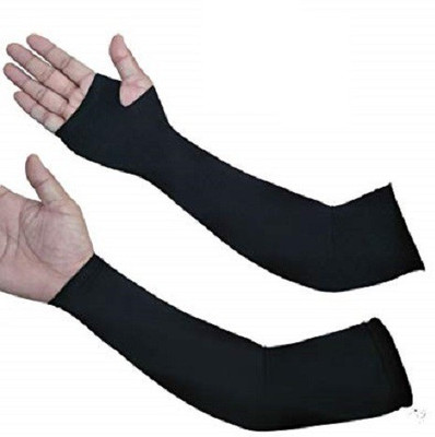 FOXSTON Cotton Arm Sleeve For Men & Women(Free, Black)