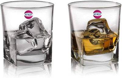 AFAST (Pack of 2) Multi Purpose Beverage Tumbler Drinking Glass Set For Home & Bar Use (Set Of 2)ft18 Glass Set Water/Juice Glass(200 ml, Glass, Clear)