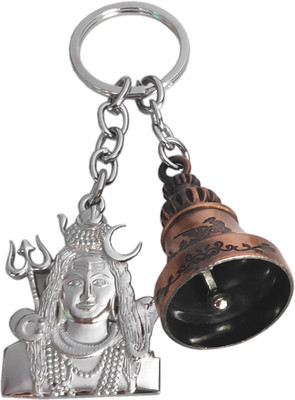 MGP FASHION High Quality Silver Shiva Bholenath With Feng Shui Key Chain